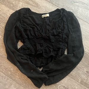 Free people semi sheer blouse size small